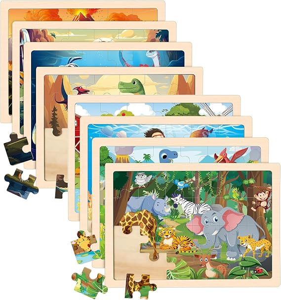Wooden Puzzles for Kids Ages 4-6, Preschool Educational Puzzles Boards Toys Gifts for Boys Girls