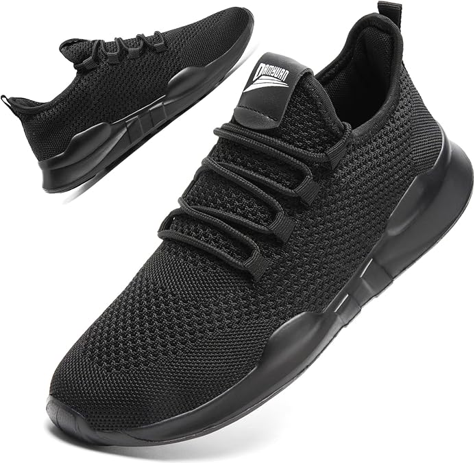 QIJGS Running Shoes for Men Tennis Athletic Gym Fashion WorkoutSneakers Mesh Lightweight Sports Casual Shoes-Black-8