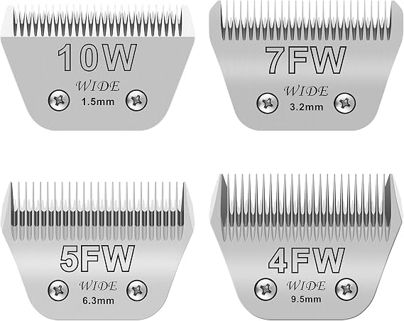 4pack Dog Grooming Wide Blade,Detachable Pet Dog Grooming Blades,Compatible with Andis,Oster A5,Wahl km10 Clippers