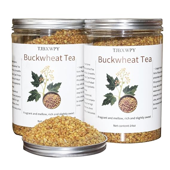 Roasted Buckwheat Groats - Toasted Hulled Buckwheat, 2 Jars (14oz Each, 28oz Total), Gluten-Free Paleo Cereal for Tea, Porridge & Snacking