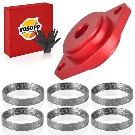 Harley Exhaust Gasket Seal Tool and Tapered Gasket - Fits 1984-2023 Models 6pcs (Red)