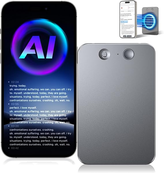 AI Voice Recorder with Transcribe,Mind Mapping & AI Summary,Supports 118+ Languages,APP Control,Compatible with GPT-5 Compatible,64GB Audio Recorder for Lectures,Phone Calls, Meetings,Interviews