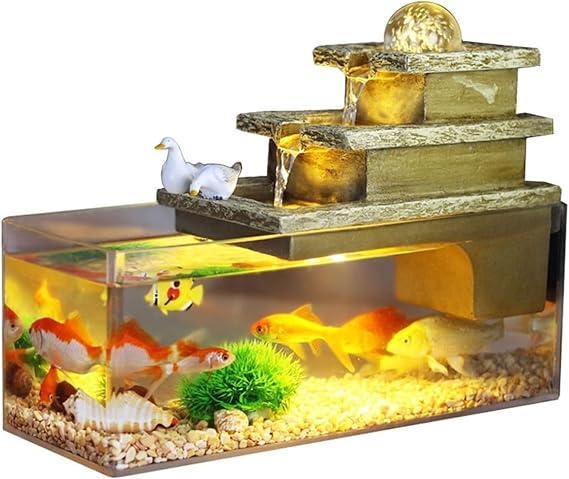 Aquarium Aquarium Tank Square Transparent Acrylic Fish Tank Circulating Water Creative Small Tank for Aquariums Eco-Landscaping Fish Tank Ornaments Fish Tank