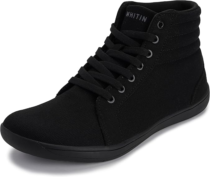 WHITIN Women's Wide High-Top Canvas Barefoot Sneakers W823 | Minimalist & Stylish, Room to Move Naturally, Ankle Support, Lightweight Comfort for Workouts & Daily Wear