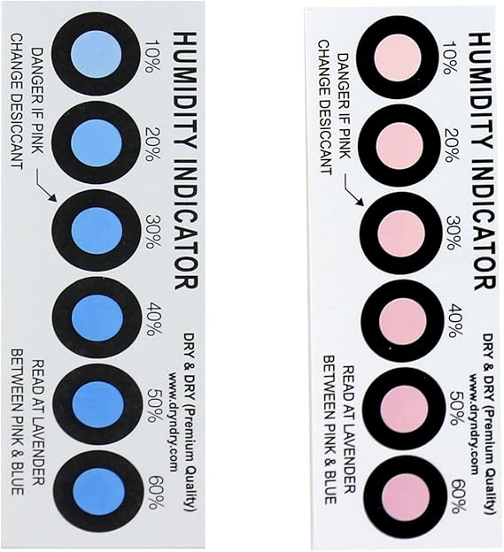 Humidity Indicator Cards 50 Pack(Reusable) - 10-60% 6 Spot(50 Cards)