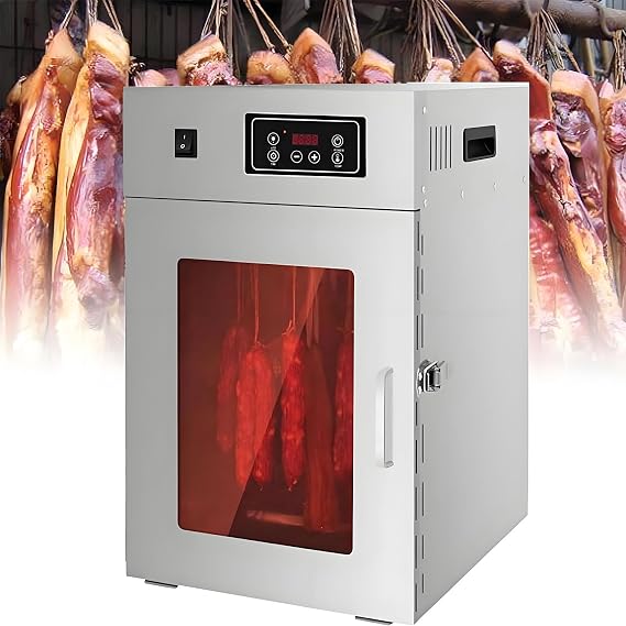 Meat Curing Chamber, Food Dehydrator, Rotary Meat Dryer, Digital Timer Control, Suitable for Sausages, Bacon, Chicken, and Duck. (15kg)