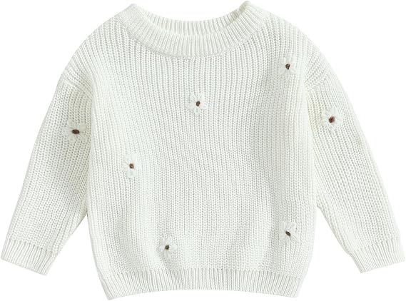 Toddler Baby Girl Boy Knit Sweater Warm Long Sleeve Pullover Sweatshirt Fall Winter Clothes