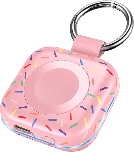 Portable Wireless Charger for Apple Watch 9,1200mAh Fast Charging iWatch Charger Keychain,Magnetic Wireless Travel Power Bank for Apple Watch Series11/ 10/9/8/7/6/SE/5/4/3/2/1/Ultra, Festival Gift
