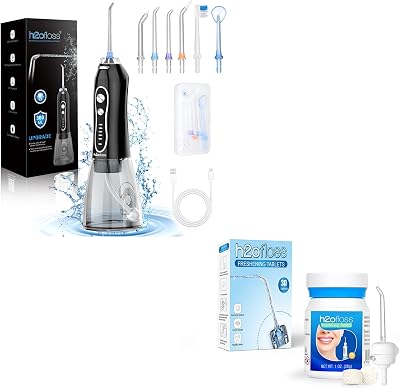 Upgrade Water Flosser by H2ofloss and Breath Freshening Tablets All-in-One Solution for Deep Cleaning and Healthy Smiles