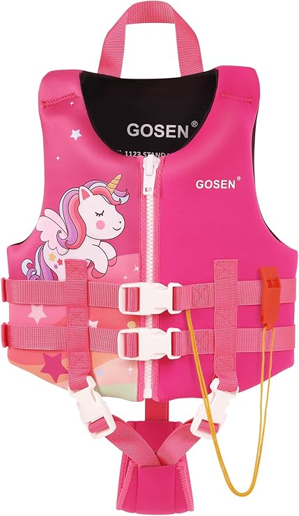 GOSEN Toddler Swim Vest Kids Floaties - Swim Jacket for 1-8 Years (25-70LBS) - Children Pool Float with Dual Adjustable Safety Straps, Swimming Aid for Boys and Girls
