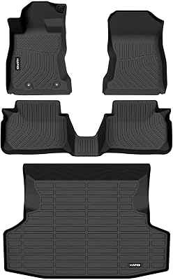 Floor Mats & Cargo Liner Set Fit for 2022-2024 2025 Subaru WRX & 2024 WRX TR All Weather Protection TPE Anti-Slip Automotive Full Set Floor Liners Custom Accessories - Black
