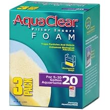 AquaClear 2 Pack of 50 Foam Filter Inserts, 3 Inserts Per Pack
