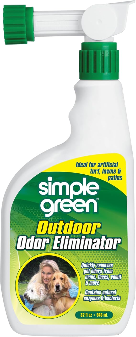 Simple Green Outdoor Odor Eliminator for Pets, Dogs, Ideal for Artificial Grass & Patio (32 oz Hose End Sprayer)