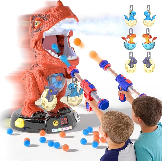 Dinosaur Toys for Kids 3-5 5-7, T Rex Chomp Shot Dinosaur Blaster Interesting Target Shooting Game Toy Gift for Boys Age 4-8, Christmas & Birthday Gifts for 3 4 5 6 7 8 Years Old Kids Girls