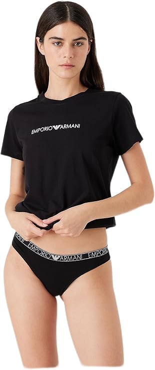 Emporio Armani Women's Essential Studs Logo 2-Pack Thong
