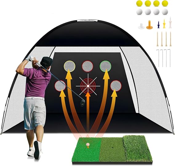 Golf Practice Net Outdoor, 10x7ft Golf Hitting Net Indoor
