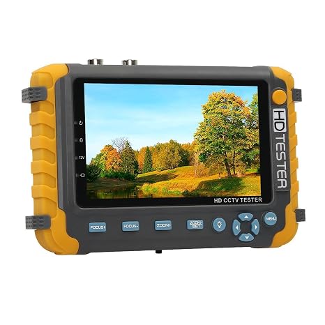 5 Inch CCTV Tester 8MP AHD 8MP TVI 8MP CVI CVBS Coaxial HD Video Monitor Tester Analog Video Test UTP Cable Test VGA/HDMI Input DC12V Output Camera Tester