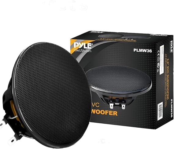 Pyle Single Voice Coil Car Subwoofer - 3.5 Inches, 20 Watts at 4-Ohm Car Audio Powered Subwoofer, PP Cone with Rubber Edge, High-Powered Car Subwoofer PLMW36