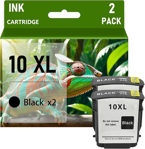 10 11XL 10 11 XL High Yield Ink Cartridge Combo Pack for HP 10 11 XL | Compatible for HP Designjet 500 500PS 800 800PS 815mfp 1100 2280 100 110 2300 2230 2250 2280 2600 1700 Printers,Black2