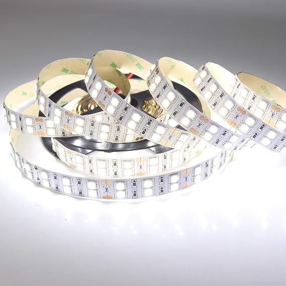 LEDENET LED Strip Lights Daylight White 6500K SMD 5050 Double Row 600LEDs DC 12V Cold White Dimmable Flexible LED Tape Lights 16.4Ft Non-Waterproof for Bedroom Kitchen Under Cabinet