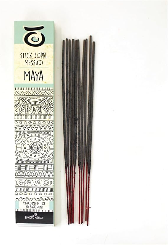 PALOSANTO - Copal Natural Incense Sticks - Maya - 100% Natural Copal Resin from Mexico - Relaxing Incense Stick for Light Fumigations - 10 Sticks