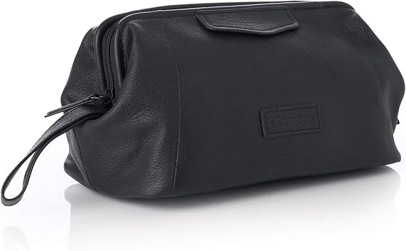 Alpine Swiss Lauter Toiletry Bag Genuine Leather Shaving Kit Dopp Kit Travel Case