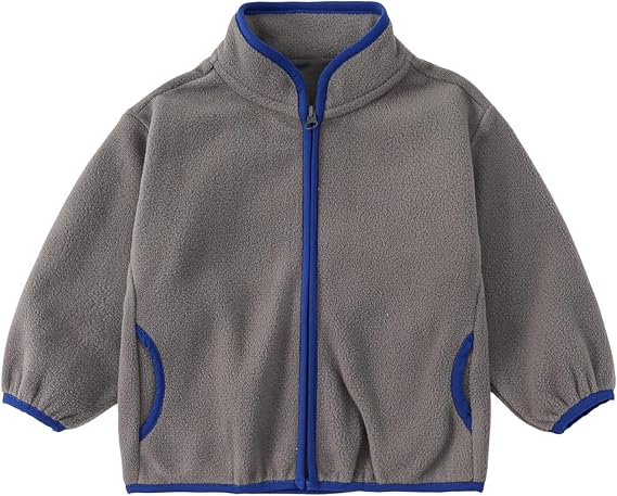 Toddler Fleece Jackets Baby Boys Girls Light Sherpa Fall Winter Coats Long Sleeve Polar Collar Jacket for Little Kids