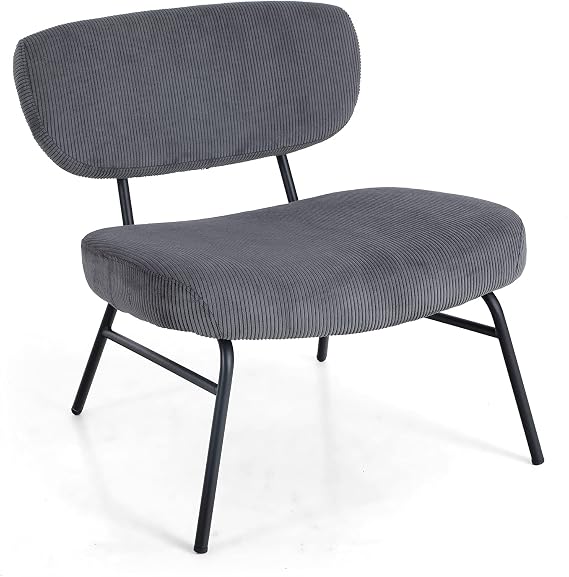ALPHA HOME Side Chair Living Room Chairs Velvet Dining Chairs Armless Chair Light Luxury Accent Chair with Upholstered Leisure Lounge Chair Modern Industrial Minimalist Single,Grey.