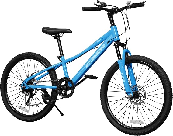 Pipleo 20/24 Inch Kids Mountain Bike, Bike 7 Speeds, Bikes for Kids 6-14, Girls Boys Bike with Suspension Fork, Dual-Disc Brake, Anti-Slip Butyl Tires