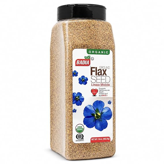 Badia Organic Ground Flax Seed, 16 oz Fiber & Omega-3 Non-GMO Superfood