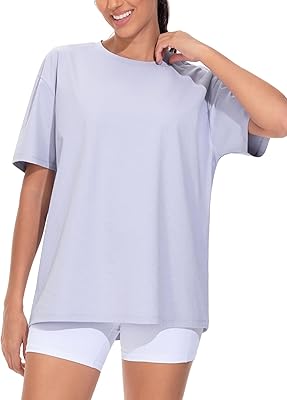 THE GYM PEOPLE Womens Oversized T Shirts Summer Casual Short Sleeve Tops Crewneck Loose Workout Basic Tees