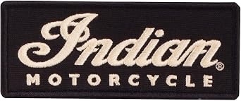 Indian Motorcycle Embroidered Script Logo Patch, Black
