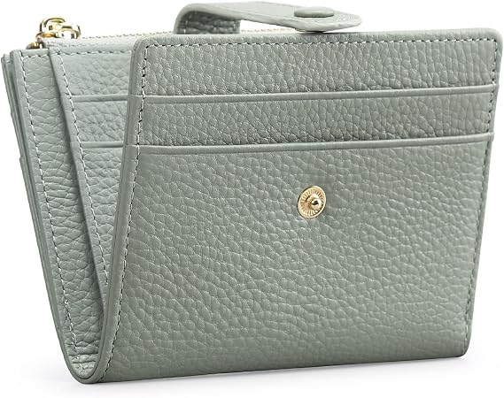FALAN MULE Women's Wallet RFID Blocking Leather Compact Bi-fold Small Wallet Card Case with Zipper Coin Pocket Purse