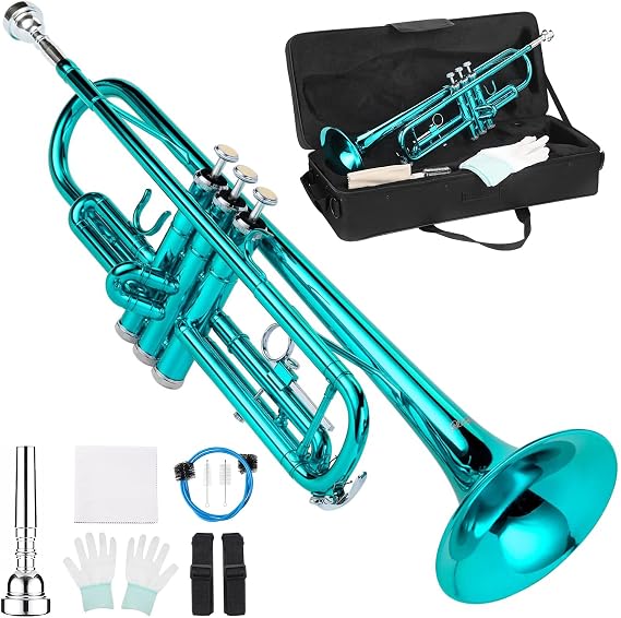LeSage Bb Standard Trumpet Set for Beginner, Brass Student Trumpet Green
