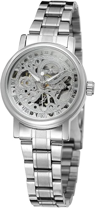 SENRUD Watches for Women Fashion Dress Automatic Mechanical Skeleton Watch | Easy Read Ladies Quartz Wrist Watch