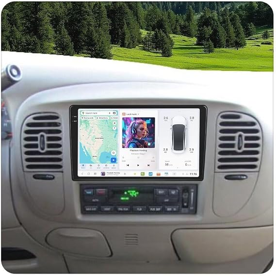 MekedeTech DUDUAUTO Android Radio for Ford F150 Expedition 1997-2003 Car Touch Screen Upgrade Stereo 9.5 inch Wireless Carplay/Android Auto Head Unit,12G RAM 512G ROM