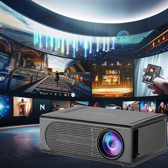 Portable Wall Projector, Mini Projector for Bedroom with Remote LED, Phone Projector 1080P HD, Projector for Living Room Bedroom HDMI/USB/AV/Memory Card