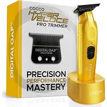 Cocco Hyper Veloce Pro Trimmer - Professional Trimer, Graphene Digital Gap Blade, High Torque DC Motor, Metallic, Cordless