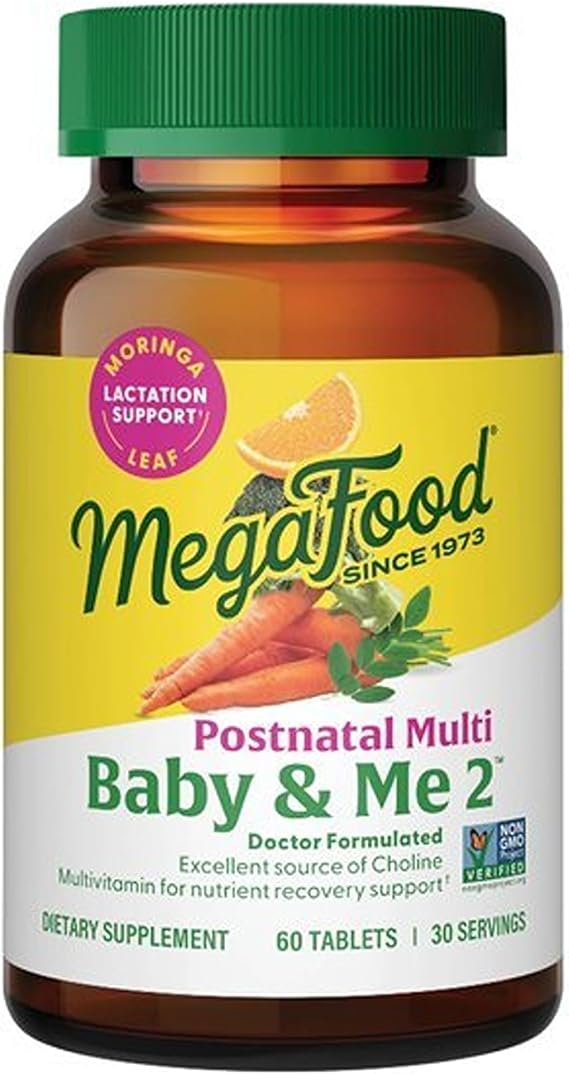 MegaFood Baby & Me 2 Postnatal Vitamins for Women with Moringa, 60 Tablets