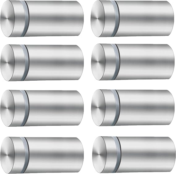 MTRSOCHO Standoff Screws for Acrylic 1x2 Inches Stainless Steel Sign Standoff Wall Mounts for Hanging Acrylic Picture Frame, 8 Pack