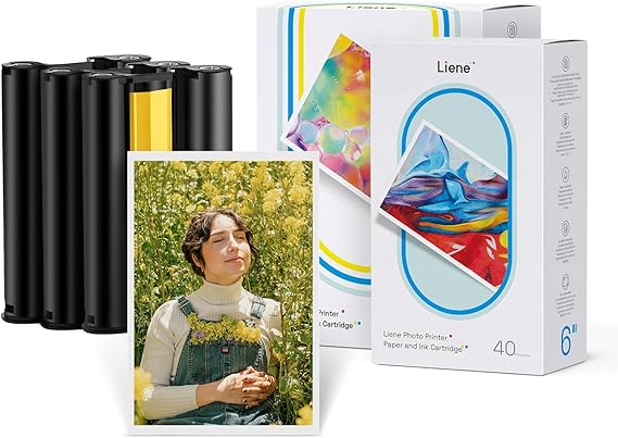 Liene 4x6 Photo Printer 120 Sheets Photo Paper & 3 Cartridge Refill for DHP512DHP513