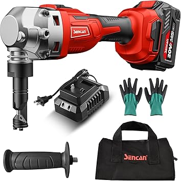 Cordless Metal Nibbler 16 Gauge Sheet Metal Cutter 1900RPM Brushless Motor | Replaced Blades for Cutting Aluminium, Stainless Steel, Plastic (With 1 4.0AH Battery, 1 additional cutter accessories)