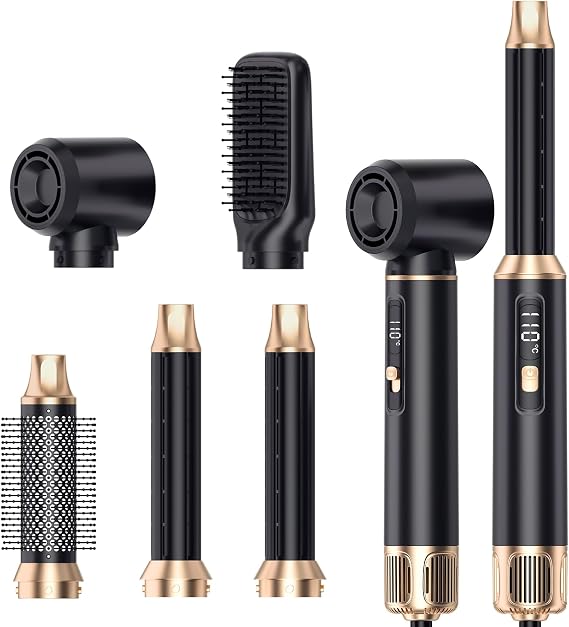 5 in 1 Blow Dryer Brush Set Hair Styler, Negative Ionic Blow Dry Brush,Hair Dryer Brush Detachable Hair Tool for Curling, Volumizer,Straightener,Drying