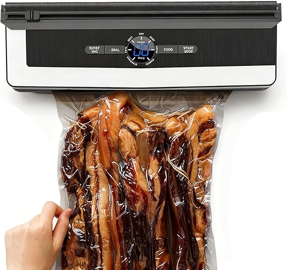 Compact Vacuum Sealer - Portable Food Sealer with Built - in Cutter, One - Button Seal, Vacuum Sealer for Dry/Powdery/Soft/Wet Ingredients, Ideal for Home & RV Use