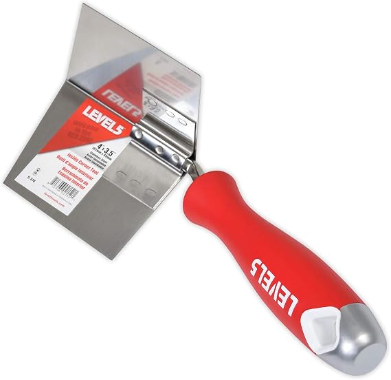 Inside Corner Knife, 4"x3.5" - LEVEL5 | Pro-Grade | Metal Hammer End | Drywall Gyprock Plasterboard Sheetrock | 5-310