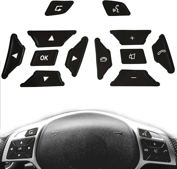 Steering Wheel Button Cover Trim Black Ornament Interior Decoration Trim Switch Trim Interior Decoration ML GL GLK GLA CLA CLS SL A B C E G Class Accessories