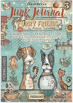 Stamperia - Junk Journal Stickers, Cut-Outs, and Backgrounds for Scrapbooks, Albums, Card Making, Bullet Journalling and More, Perfect for Hobbies, Crafts, and Gifting (Furry Friends)