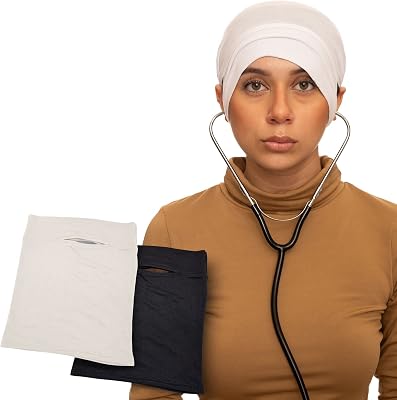 Beanies Women 2-pack Tube Cap Hat Under Scarf Beanie With Ear Hole Opening for Headphones Hijab Scrub Cap