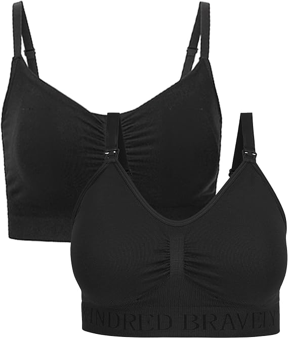 Kindred Bravely Sleep Pumping Bra & Sublime Nursing Bra Bundle (Black, Medium)