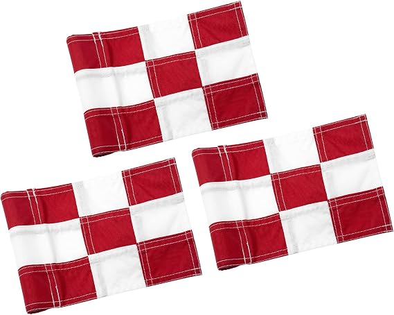 KINGTOP Checkered Mini Golf Flags with Sleeve, 6 x 8 in, 420D Nylon